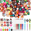 122pcs Silicone Focused Ballpoint Pen Set, DIY Craft Kit, Includes 12 Ballpoint Pens, 50pcs Irregularly Shaped Silicone Beads, And 60pcs 15mm Silicone Beads. Perfect For DIY Crafts Such As Pens, Keychains, Etc.